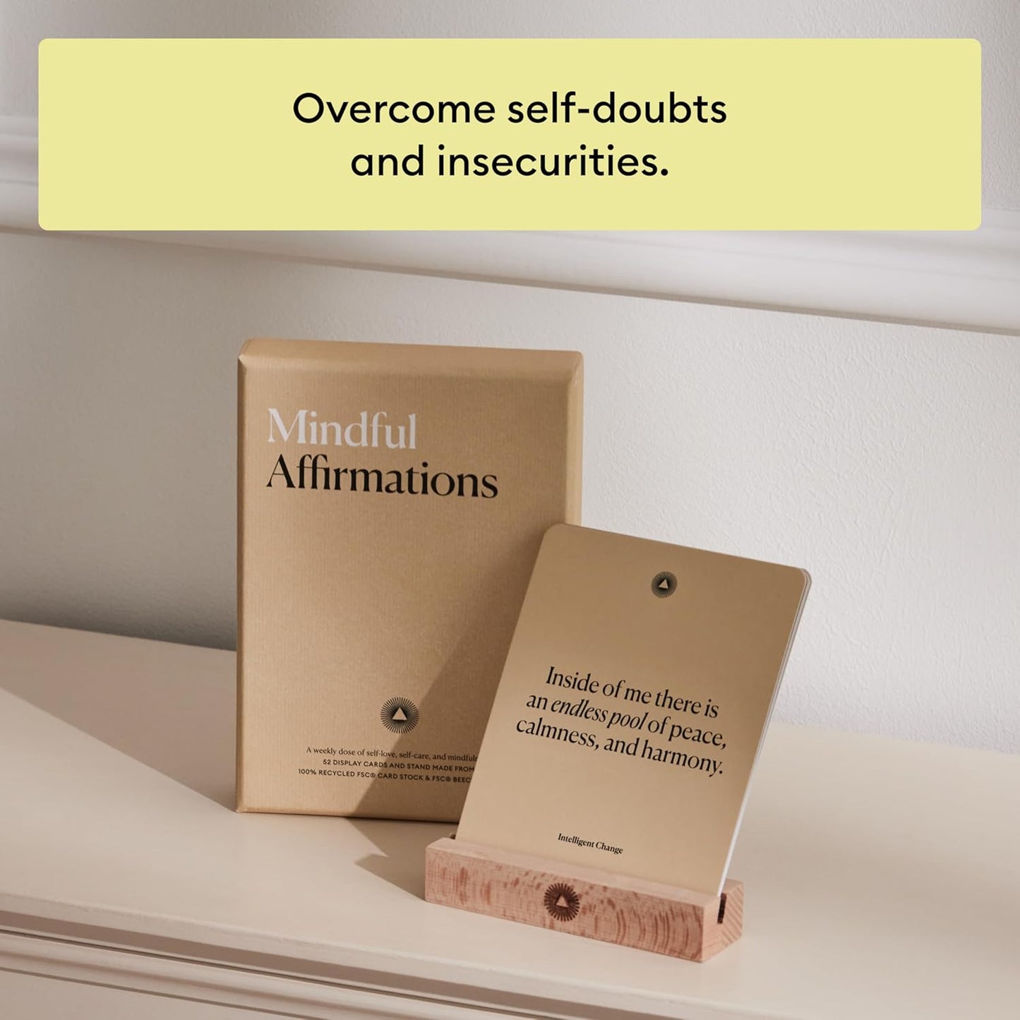 Intelligent Change - Mindful Affirmations, 52 Positive Affirmation Cards with Display Stand, Daily Affirmations for Inspiration, Mindfulness & Self Care, Unique Gifts for Women and Men - Serious Techies