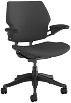 Humanscale - Freedom Office Task Desk Chair | Corde 4 Black Seat and Back | Graphite Frame | Height-Adjustable Duron Arms | Standard Foam Seat, Hard Carpet Casters, and 5" Cylinder - Serious Techies