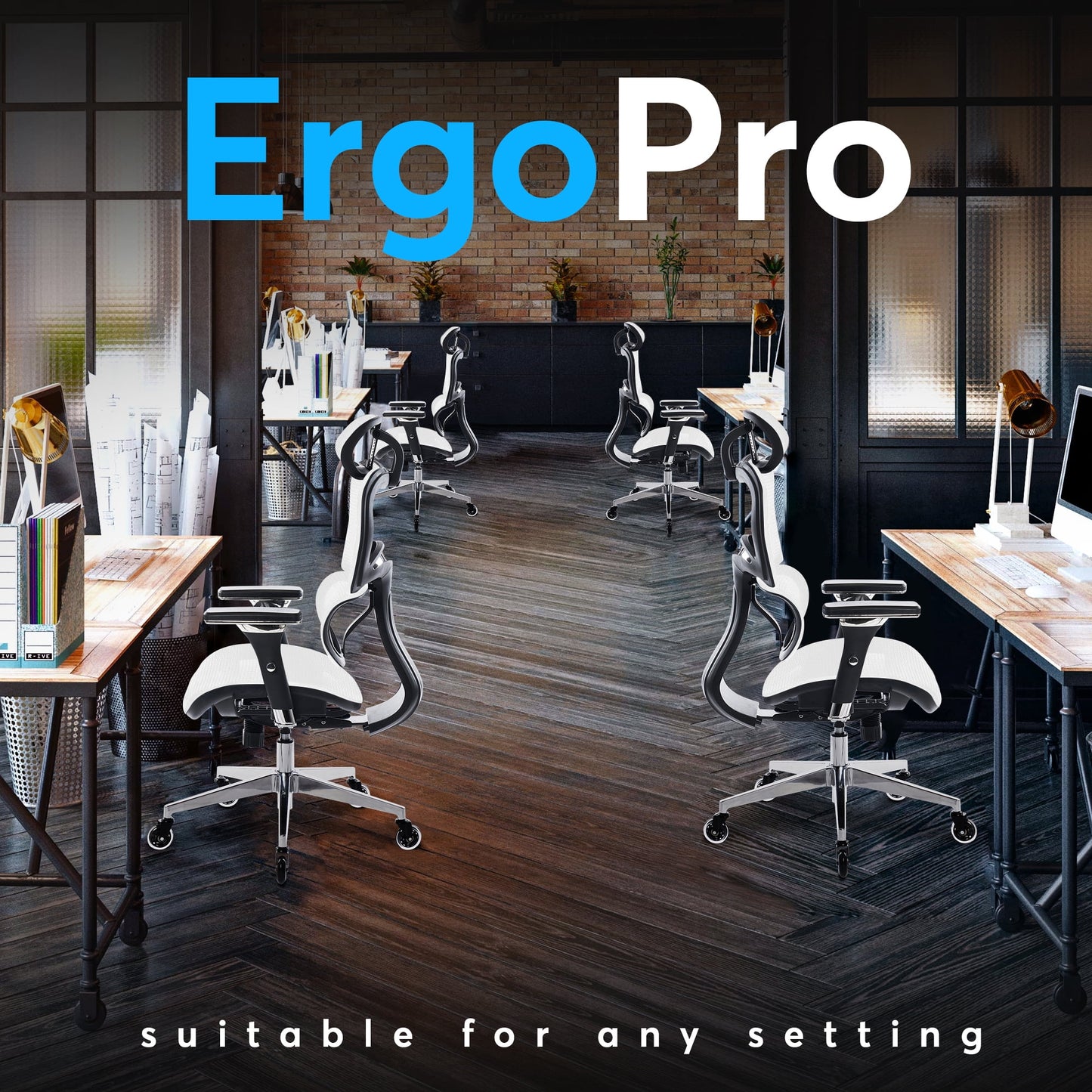 Oline - ErgoPro Ergonomic Office Chair - Rolling Desk Chair with 4D Adjustable Armrest, 3D Lumbar Support and Blade Wheels - Mesh Computer Chair, Gaming Chairs, Executive Swivel Chair (White) - Serious Techies