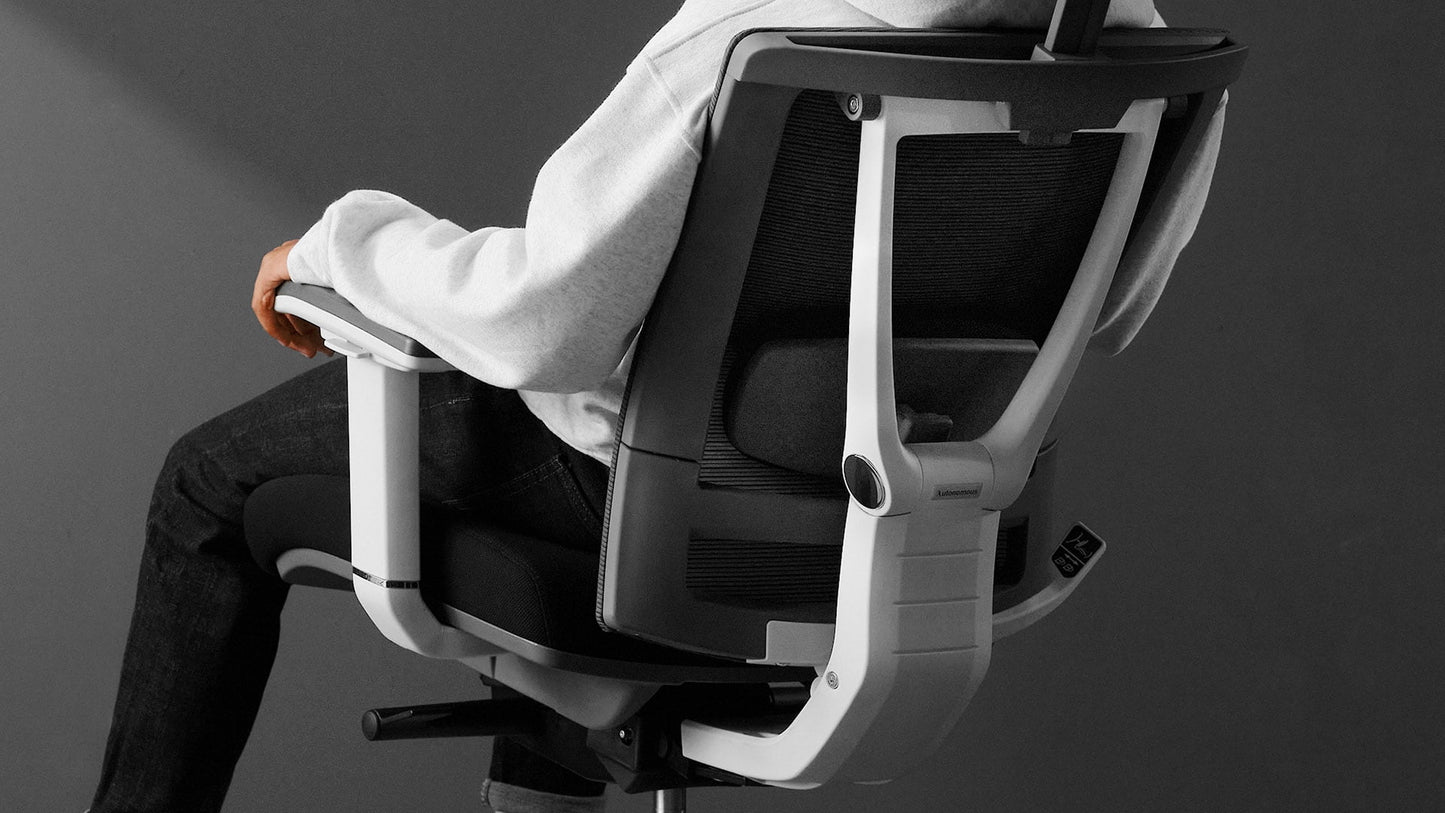 Autonomous - Ergochair Pro Office Chair Lumbar Support Black and White - Foam - Serious Techies