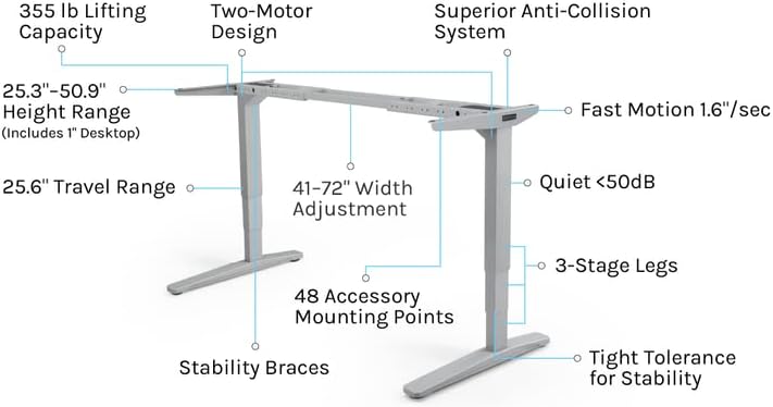 Uplift - Desk Bamboo (60 X 30 Inch) Standing Desk 2-Leg V2 Adjustable Stand up C-Frame (Black), Advanced Keypad, Wire Grommets, Wire Tray, Rocker Board - Serious Techies