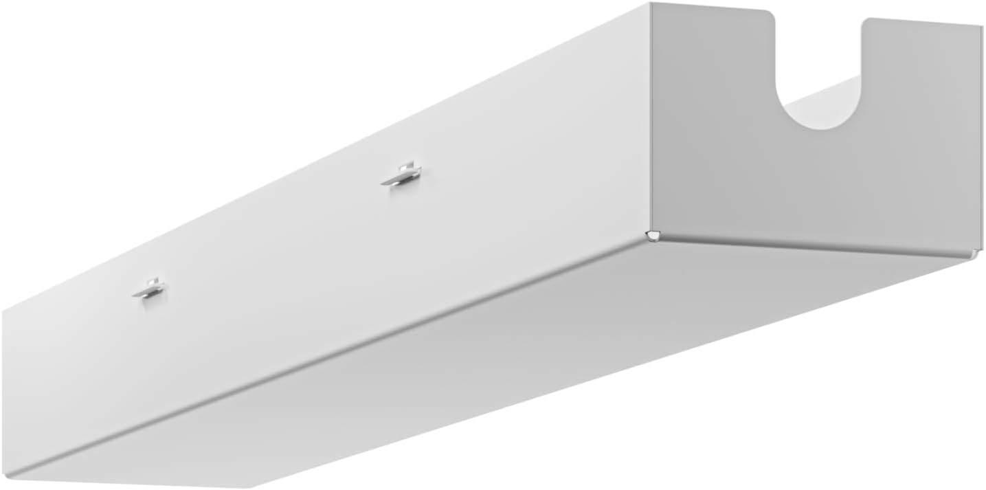 Oakywood - Underdesk Cable Management - Cable Duct Black for Desk, Table, Standing Desk - Hinged, Made of Metal - 15.5 X 100 X 10 Cm - White - Serious Techies