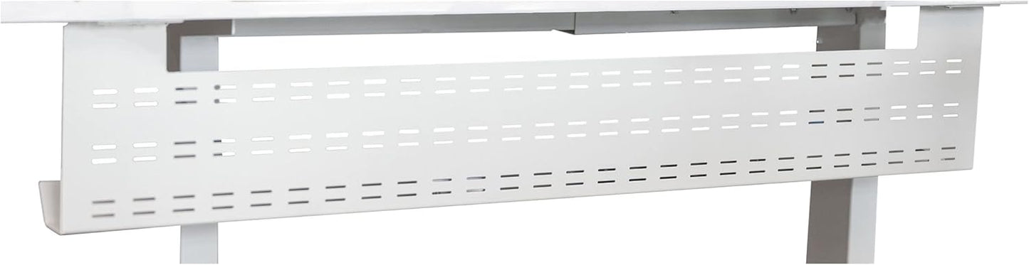 Stand Up Desk Store - Under Desk Cable Management Tray Horizontal Computer Cord Raceway and Modesty Panel (White, 39") - Serious Techies