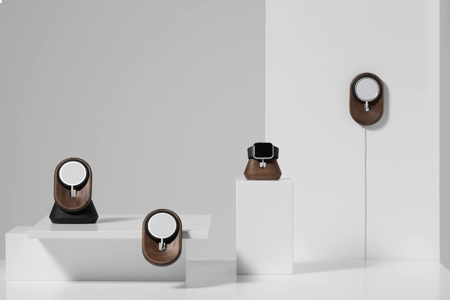 Oakywood - Phone & Iphone Wall Mount – Handcrafted Wooden Mobile Phone Stand & Holder – Compatible with Magsafe Charger & Iphone 12–16 Models – 8X12.3X1.5Cm/3.2X4.8X0.6’ – Walnut - Serious Techies