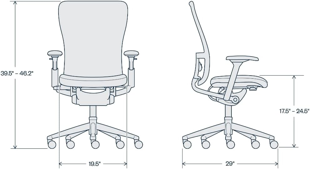 Haworth - Dual Posture Digital Knit Office Chair – Stylish Desk Chair with Ergonomic Adjustments and Forward Tilt Option – with Lumbar Support (Iron) - Serious Tecchies