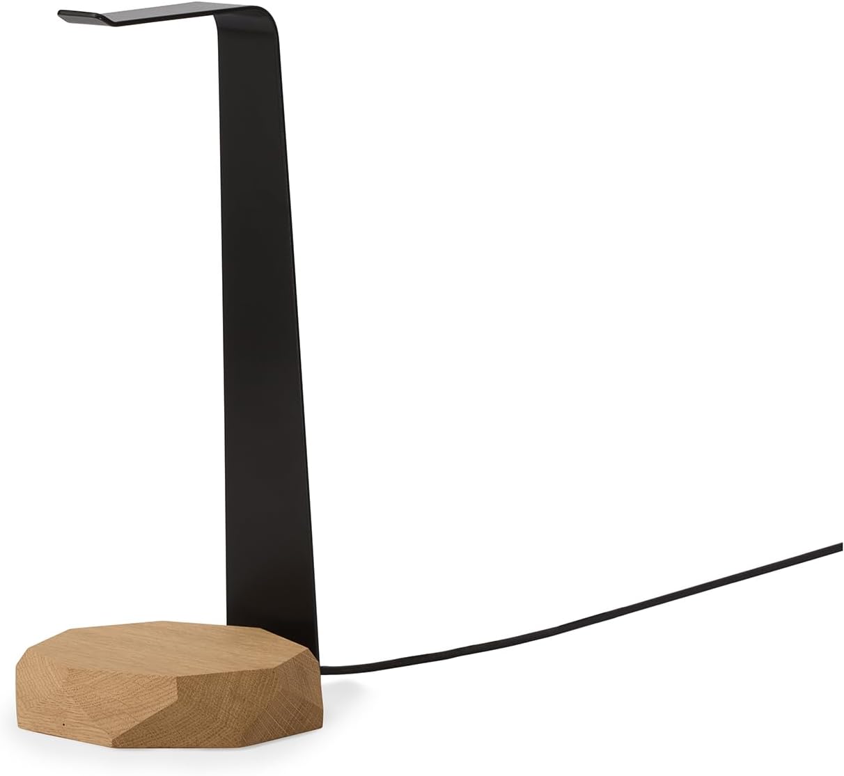 Oakywood - 2-In-1 Wooden Headphone Stand with Wireless Charging - Wood Headphone Holder – Stainless-Steel Base – Handcrafted Headphones Stand for Desk - Qi-Compatible Wireless Charging – Oak - Serious Techies