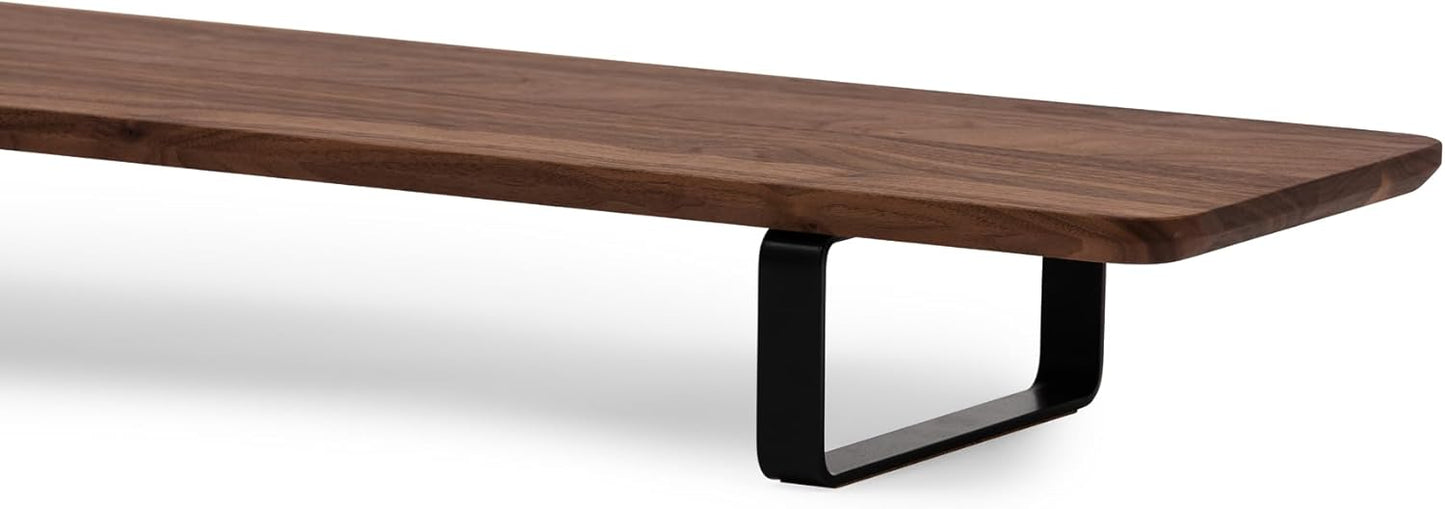 Oakywood - Dual Monitor Stand - Handmade in EU - Natural Wood Monitor Stand Riser - Laptop Accessories – 220 Lbs (100 Kg) Capacity - 41.3"X9" (105X23 Cm) – 100% Natural Walnut Wood - Serious Techies