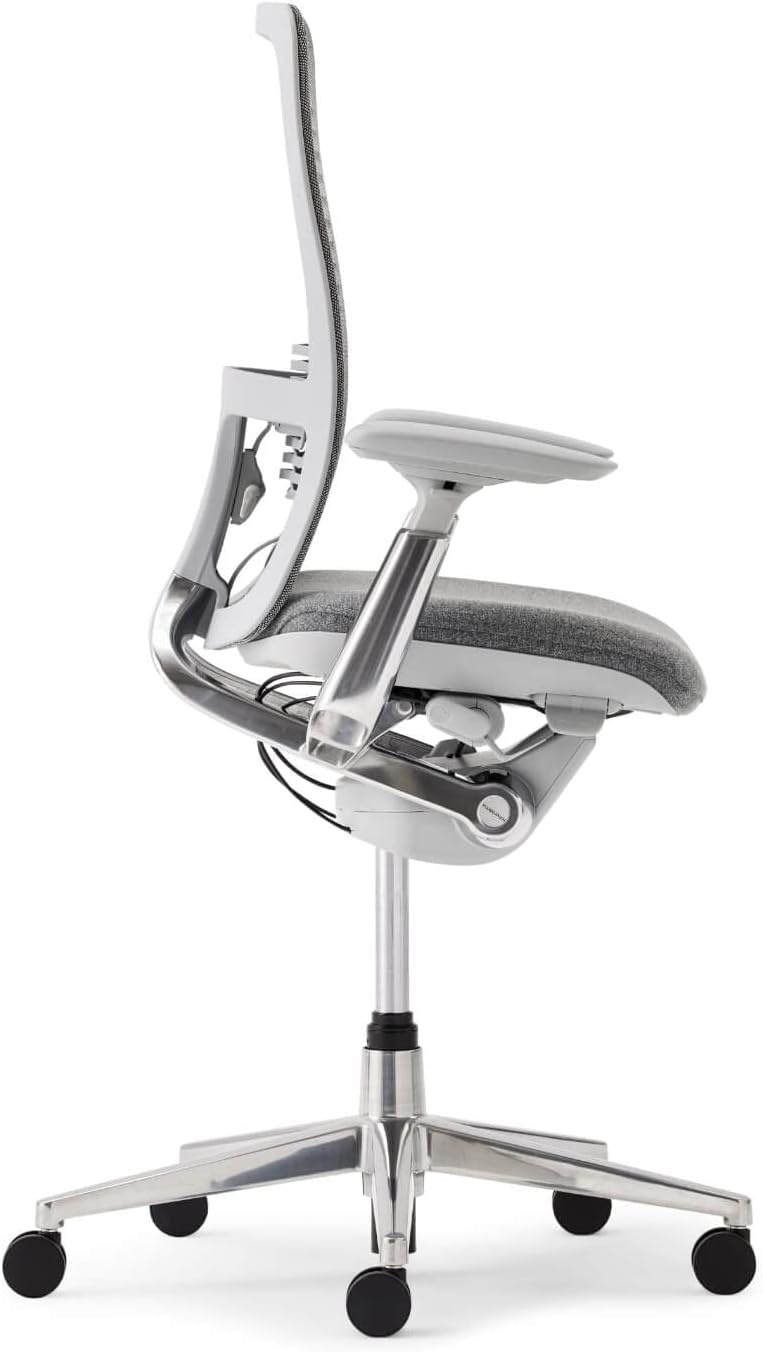 Haworth - Dual Posture Digital Knit Office Chair – Stylish Desk Chair with Ergonomic Adjustments and Forward Tilt Option – with Lumbar Support (Iron) - Serious Tecchies