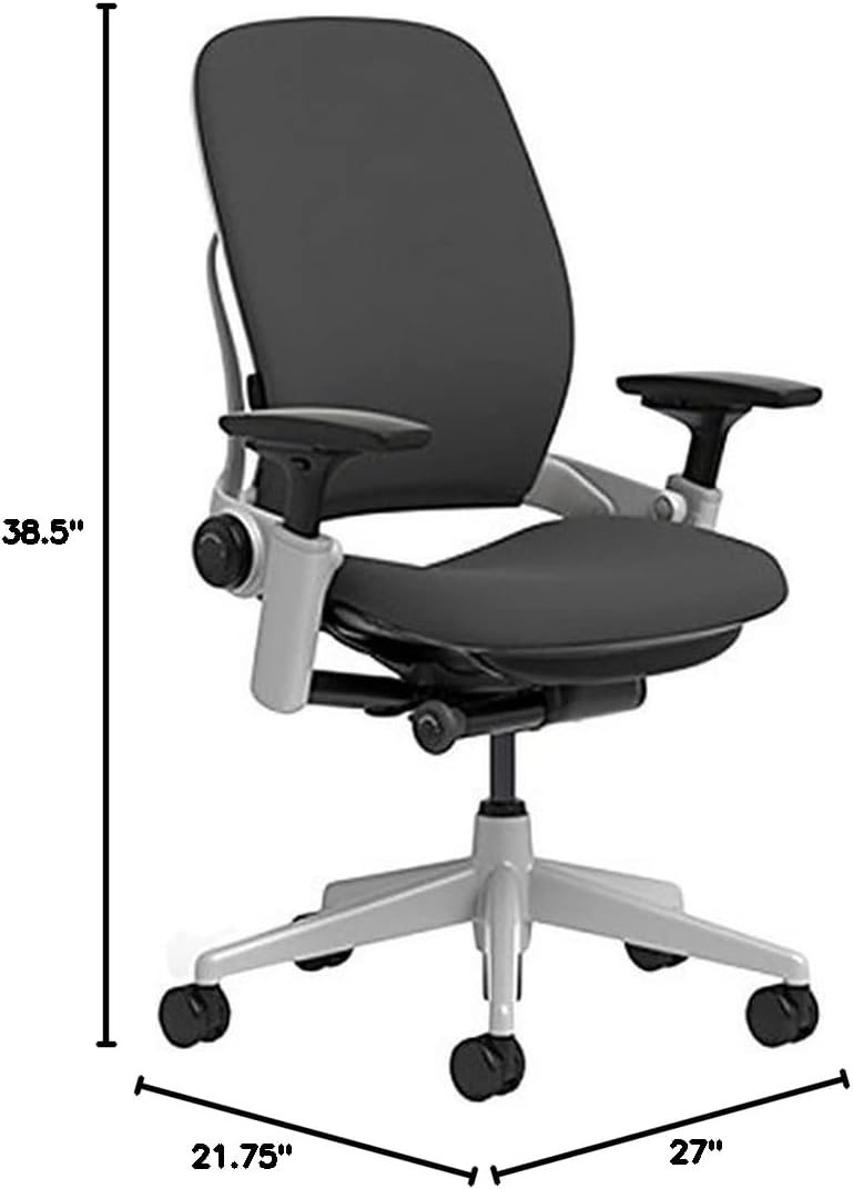 Steelcase - Leap Chair with Platinum Base & Hard Floor Caster, Black - Serious Techies