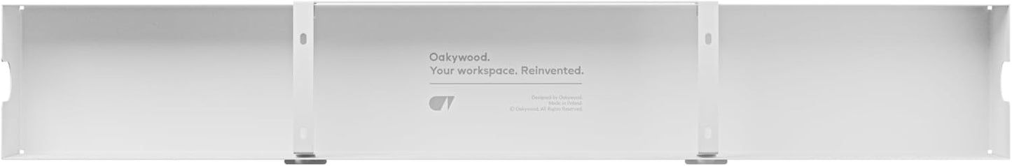 Oakywood - Underdesk Cable Management - Cable Duct Black for Desk, Table, Standing Desk - Hinged, Made of Metal - 15.5 X 100 X 10 Cm - White - Serious Techies
