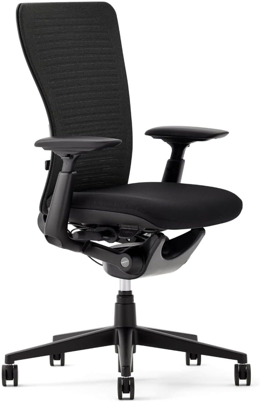 Haworth - Dual Posture Digital Knit Office Chair – Stylish Desk Chair with Ergonomic Adjustments and Forward Tilt Option – with Lumbar Support (Iron) - Serious Tecchies