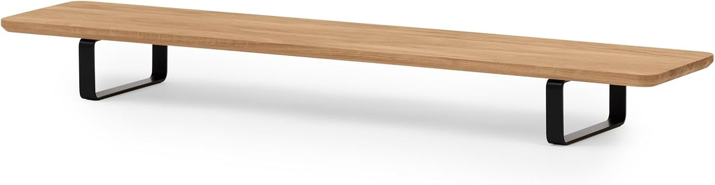 Oakywood - Dual Monitor Stand - Handmade in EU - Natural Wood Monitor Stand Riser - Laptop Accessories – 220 Lbs (100 Kg) Capacity - 41.3"X9" (105X23 Cm) – 100% Natural Walnut Wood - Serious Techies