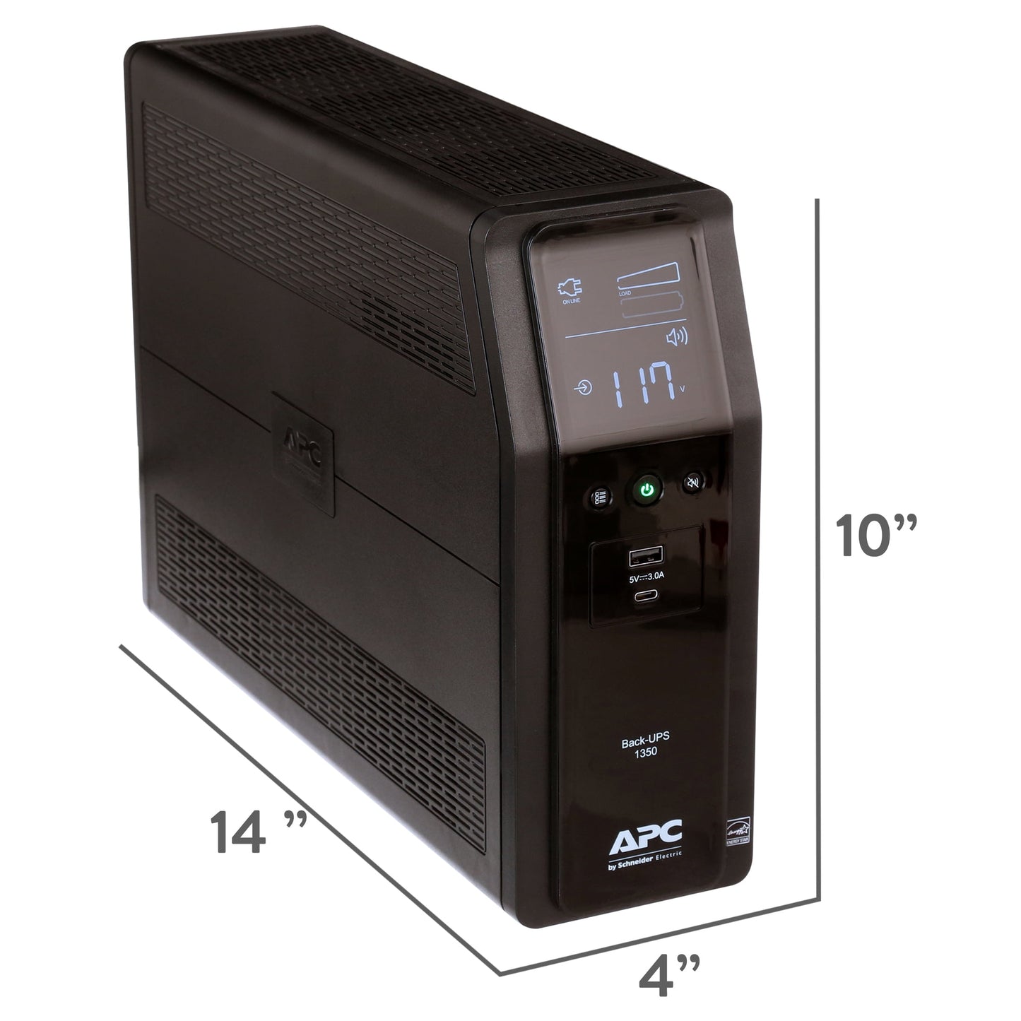 APC - UPS Battery Backup Surge Protector, 1350VA, 810W Uninterruptible Power Supply, Back-Ups Pro (BN1350M2) - Black - Serious Techies