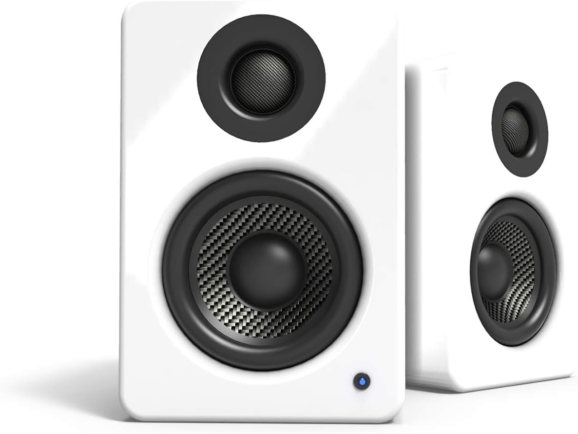 Kanto - YU2MW PC Gaming Desktop Speakers | 3" Composite Drivers | 3/4" Silk Dome Tweeter | Class D Amplifier | 100 Watts | Built-In USB DAC | Subwoofer Output | Pair | Matte White - Serious Techies
