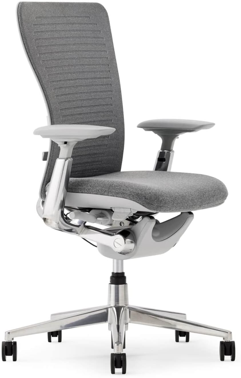 Haworth - Dual Posture Digital Knit Office Chair – Stylish Desk Chair with Ergonomic Adjustments and Forward Tilt Option – with Lumbar Support (Iron) - Serious Tecchies