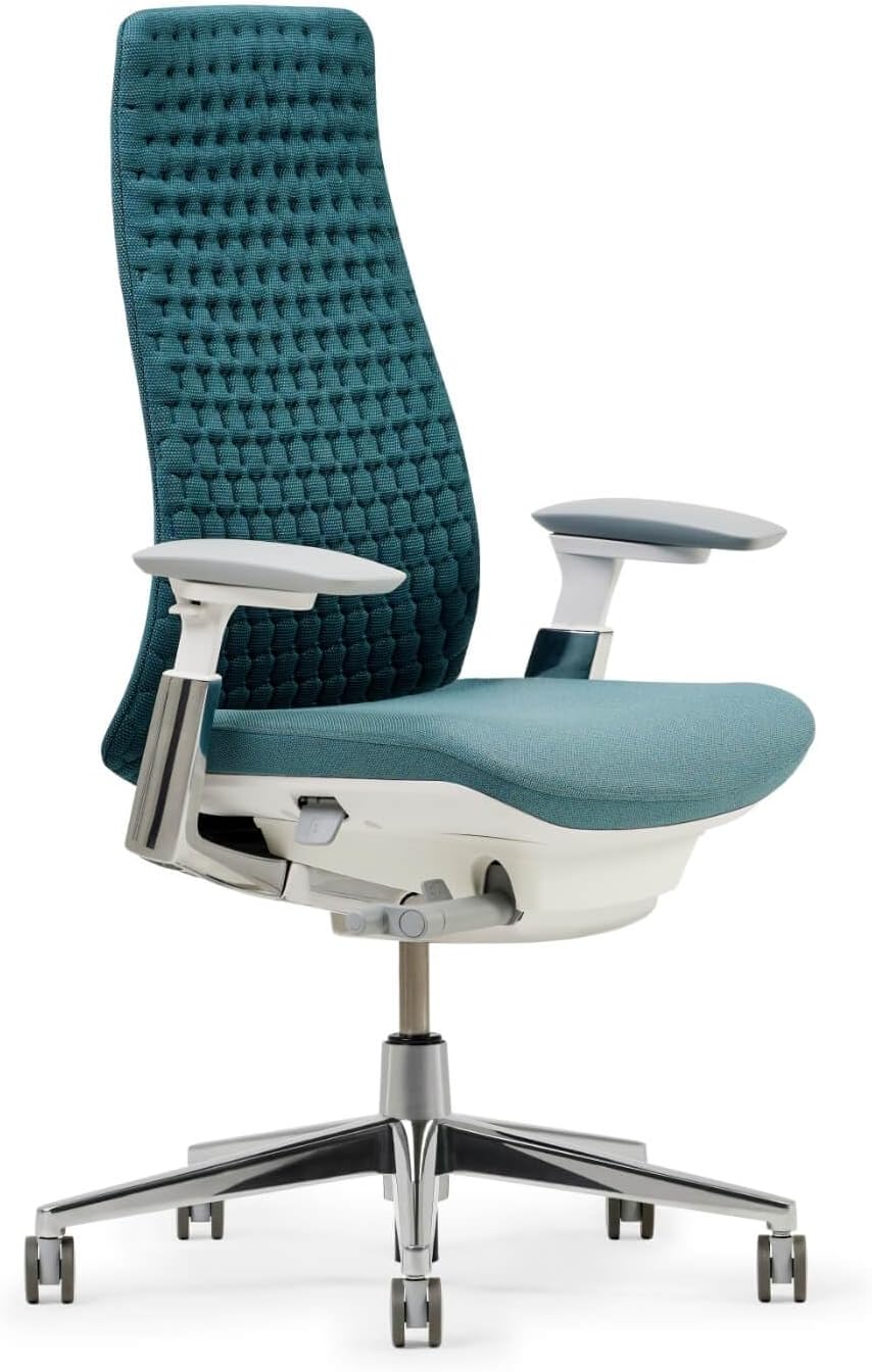 Haworth - Fern Ergonomic Office Chair – Stylish and Innovative Desk Chair with Digital Knit Finish - with Lumbar Support (Deep Sea) - Serious Techies