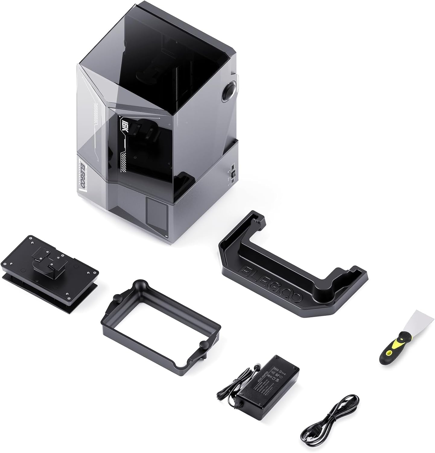 ELEGOO - Saturn 4 Ultra 16K Resin 3D Printer with 10" 16K Mono LCD and Flip-Up Lid, Smart Tank Heating at 30 °C, 150Mm/H High Speed Printing, Large Printing Size of 8.33X4.66X8.66 Inches - Serious TEchies