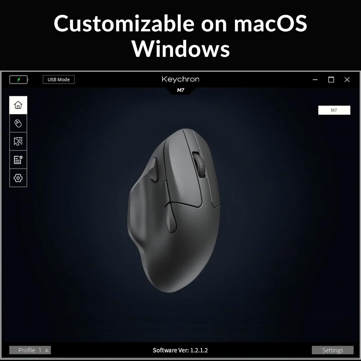 Keychron - M7 Wireless Computer Mouse, 26K DPI Optical Computer Mouse, 2.4 Ghz/Bluetooth/Wired with Macro Button 63G Lightweight Ergonomic, up to 70 Hours Worktime for Laptop Macos/Windows - Black - Serious Techies