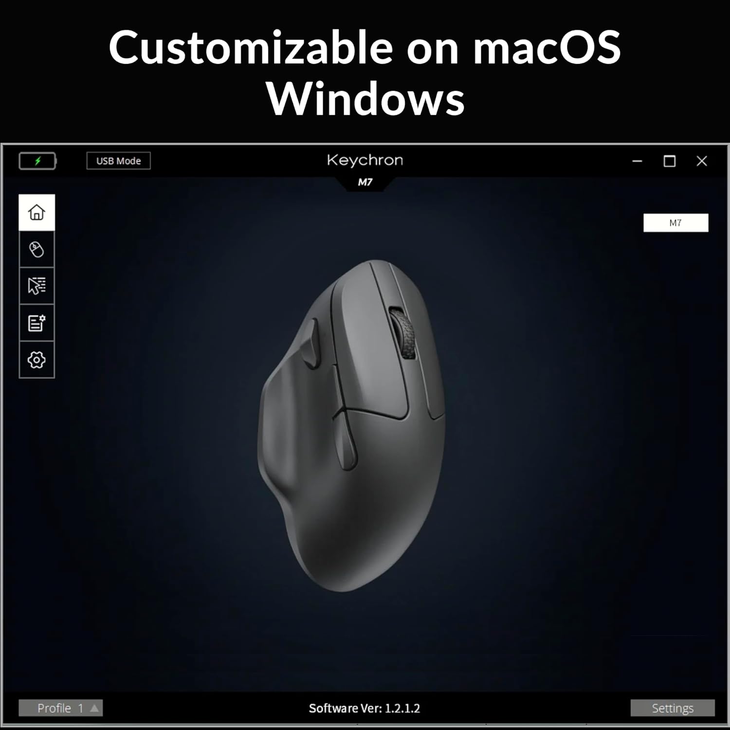 Keychron - M7 Wireless Computer Mouse, 26K DPI Optical Computer Mouse, 2.4 Ghz/Bluetooth/Wired with Macro Button 63G Lightweight Ergonomic, up to 70 Hours Worktime for Laptop Macos/Windows - Black - Serious Techies