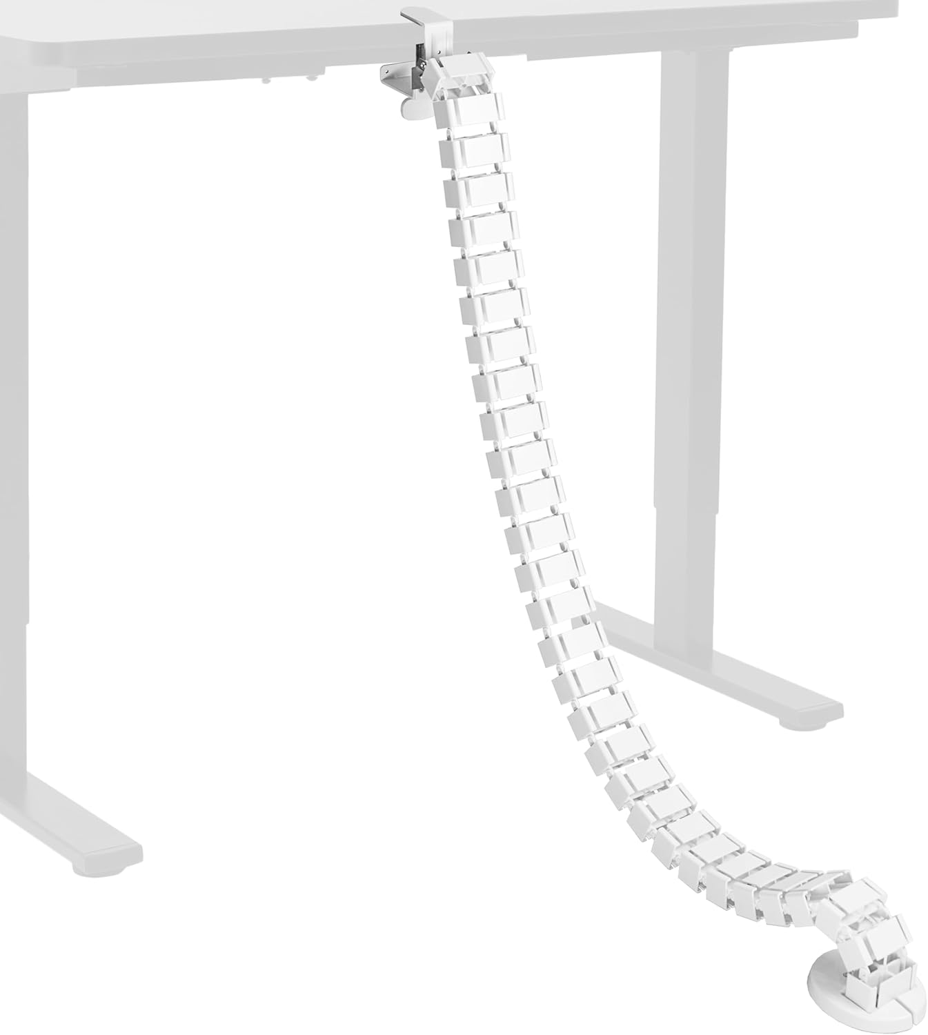 VIVO - No Drill Clamp-On Desk Vertebrae Cable Management Kit, Adjustable Quad Entry Flexible Cord Organizer for Home Office, Black, DESK-AC01P-B - Serious Techies