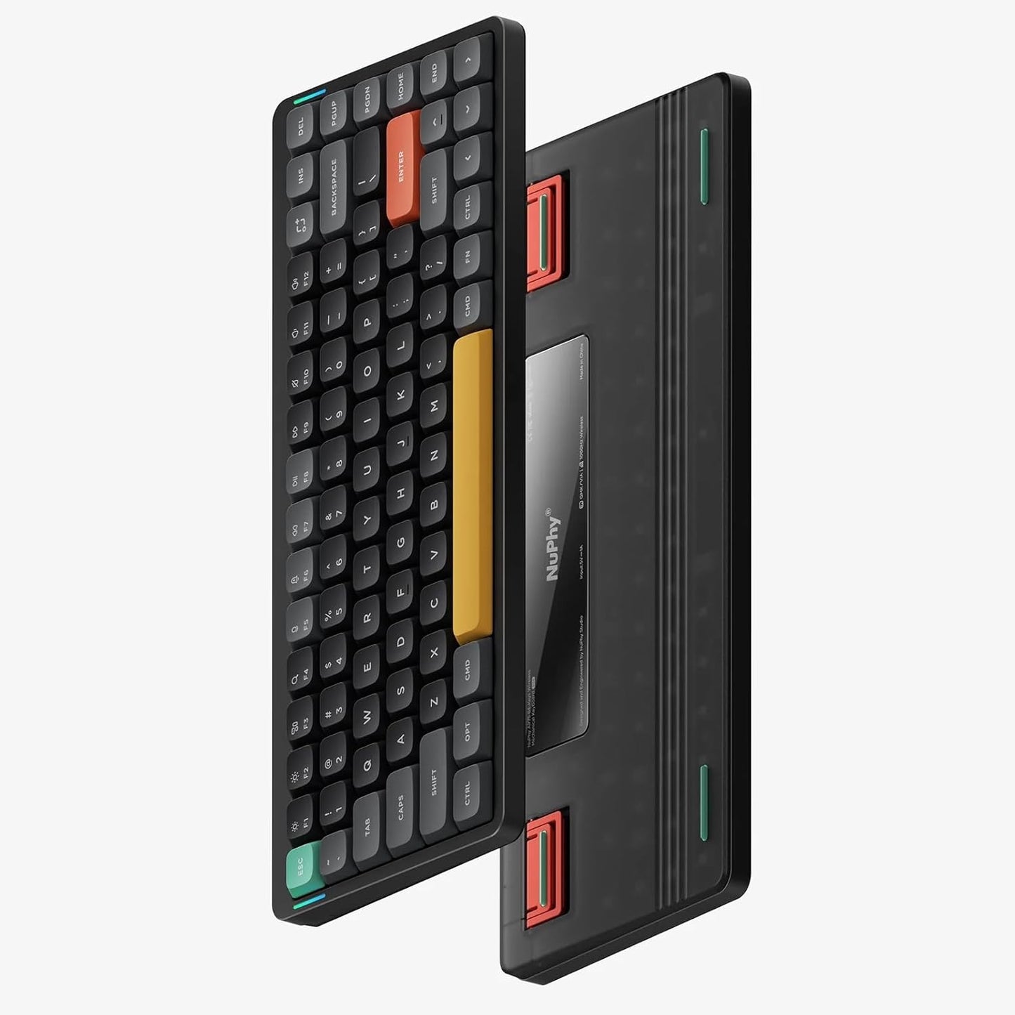 Nuphy - Air75 V2 Portable 75% Low Profile Keyboard,84 Keys RGB Backlight Wireless Mechanical Keyboard,Supports Bluetooth/2.4G/Usb-C,Compatible with Windows/Mac Os/Linux Systems-Black Gateron Moss Switch - Serious Techies