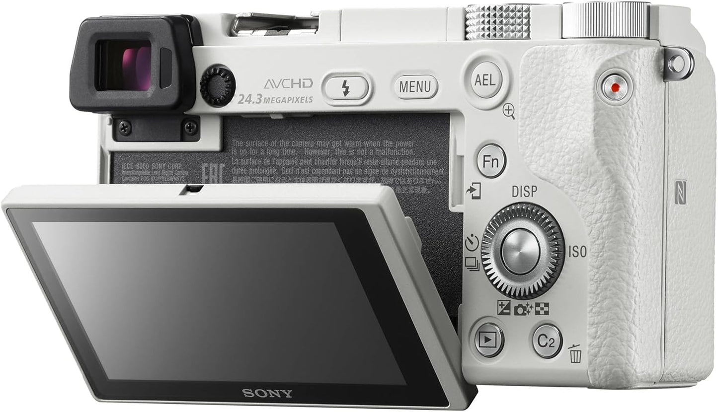Sony - Alpha A6000 Mirrorless Camera with 16-50Mm Lens (Silver) + Lens Cap Keeper + Cleaning Kit - Serious Techies