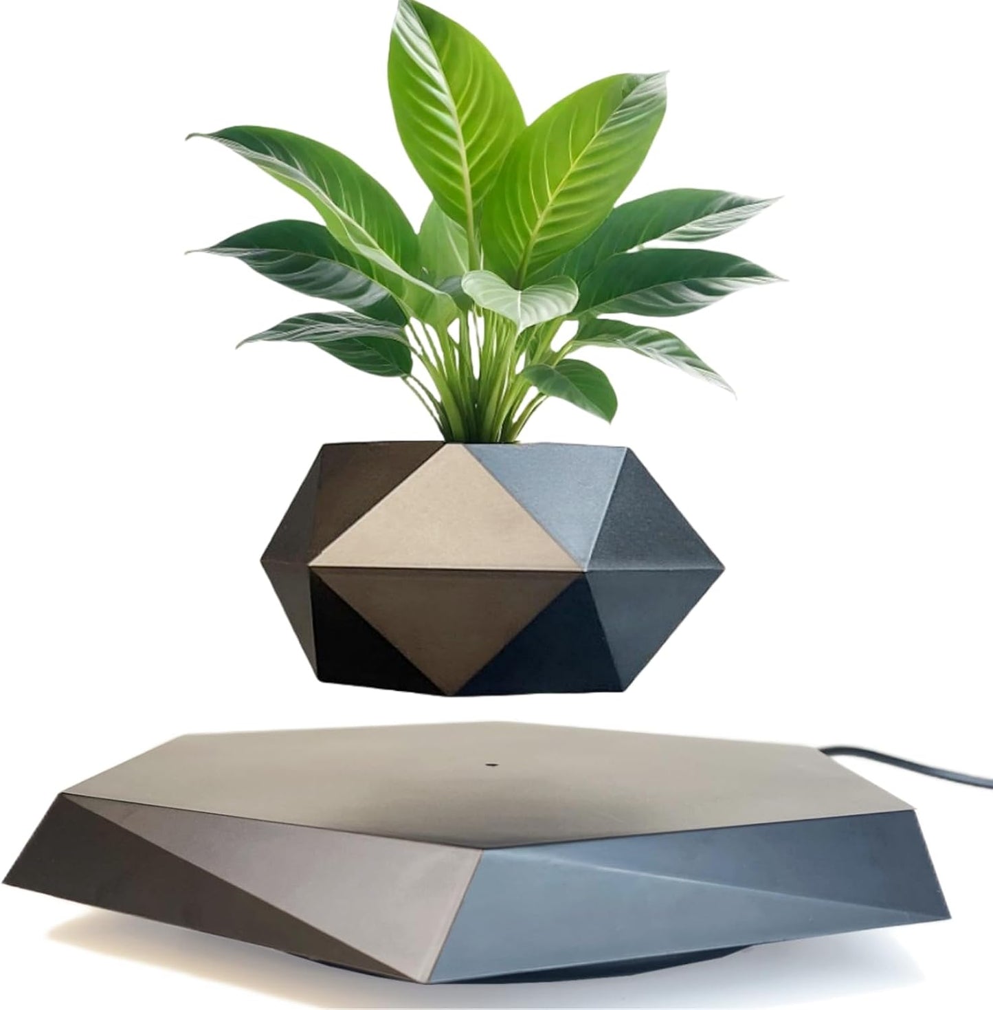 Luxelinc - Levitating Plant Pot, Floating Plant Pot Small Floating Flower Pot, 360° Rotating Floating Pots for Plants, Floating Planter for Levitating Decor, Levitating Display Home Office Desk Decor (Yellow) - Serious Techies