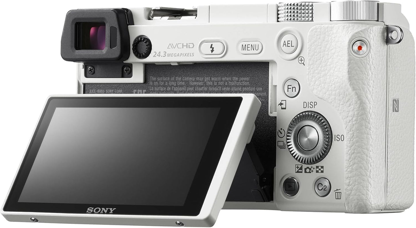 Sony - Alpha A6000 Mirrorless Camera with 16-50Mm Lens (Silver) + Lens Cap Keeper + Cleaning Kit - Serious Techies