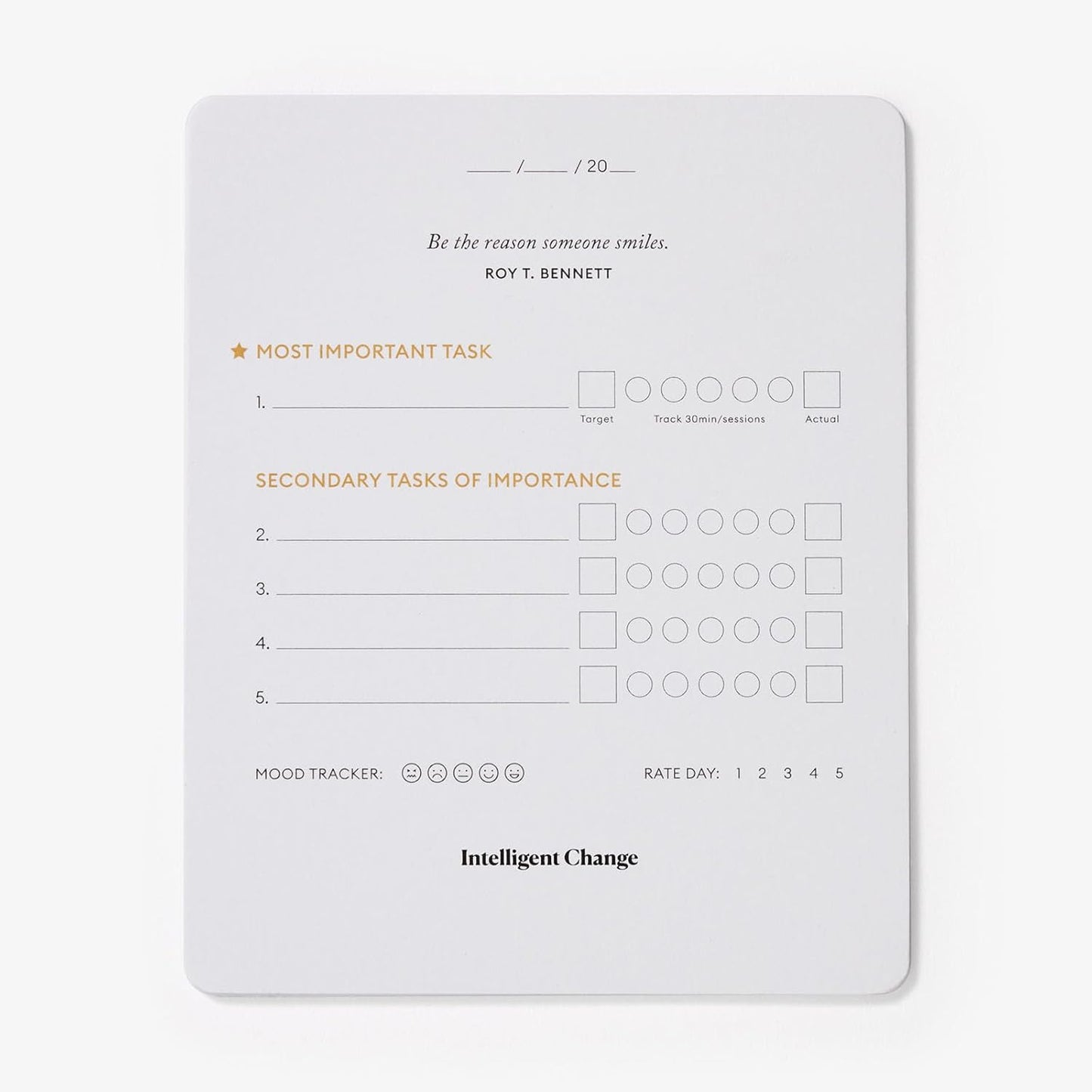 Intelligent Change - Productivity Planner Cards with Display Stand, Compact Desk-Friendly Daily Prioritization Cards, Inspirational Quotes, Dual-Purpose Design for Daily Organization and Notes - Serious Techies