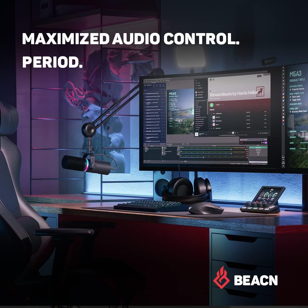 BEACN - Mix Create Audio Mixer for PC & Mac | for Content Creators, Gaming & Podcast, PC Audio Mixer with C USB for Twitch & Youtube | Essential Streaming Accessories (Dark) - Serious Techies