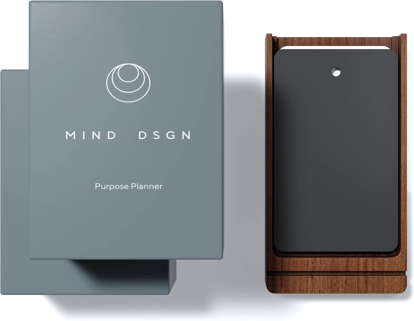 Mind Design Store - Walnut Stand plus 180 to Do List Cards and 20 Goal Setting Cards - Serious Techies