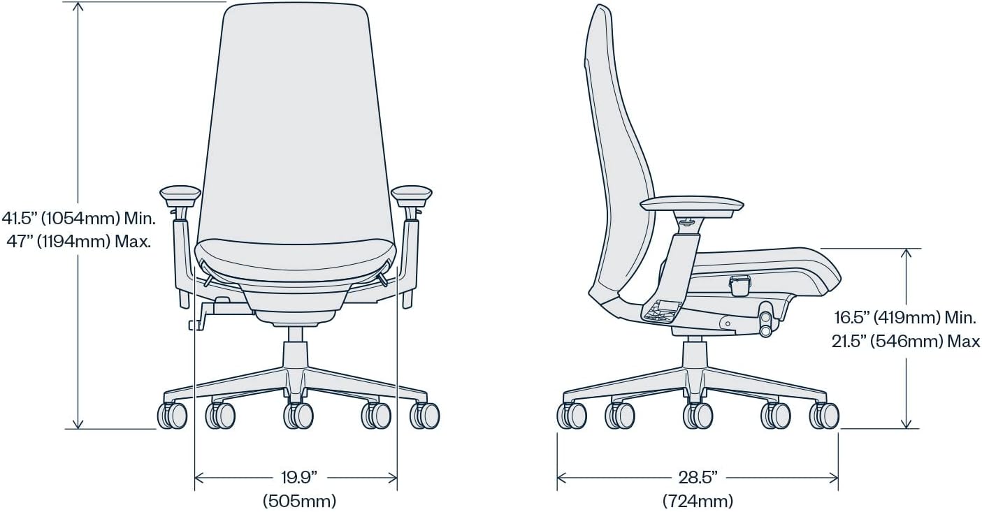 Haworth - Fern Ergonomic Office Chair – Stylish and Innovative Desk Chair with Digital Knit Finish - with Lumbar Support (Deep Sea) - Serious Techies
