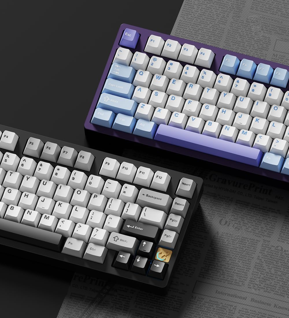Weikav - Glacier Stars75S, Wireless/Wired, Detachable USB-C, Hot Swappable, CNC Aluminum Case, RGB Lighting, Pre-Built Mechanical Keyboard (Black Anodizing, Aviator Cable) - Serious Techies