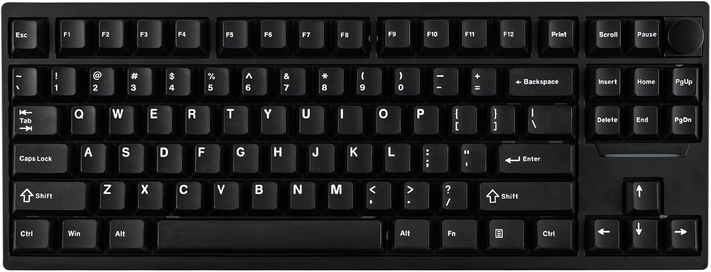EPOMAKER - P87 TKL Aluminum Wireless Gaming Keyboard, QMK/VIA Programmable, 87% Bluetooth/2.4Ghz/Usb-C, with CNC Metal Knob and RGB Backlight (Black, Wisteria Tactile Switch) - Serious Techies