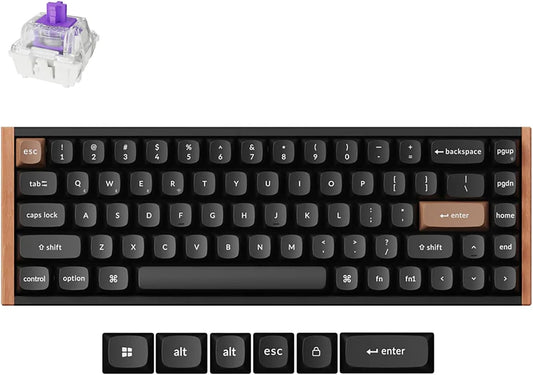 Keychron - K6 HE 65% Wireless Mechanical Keyboard, 2.4Ghz & Bluetooth, Gateron Double-Rail Magnetic Switch, Double-Shot PBT Keycaps, Aluminum & Wooden Frame, Compatible with Windows/Mac – Black - Serious Techies