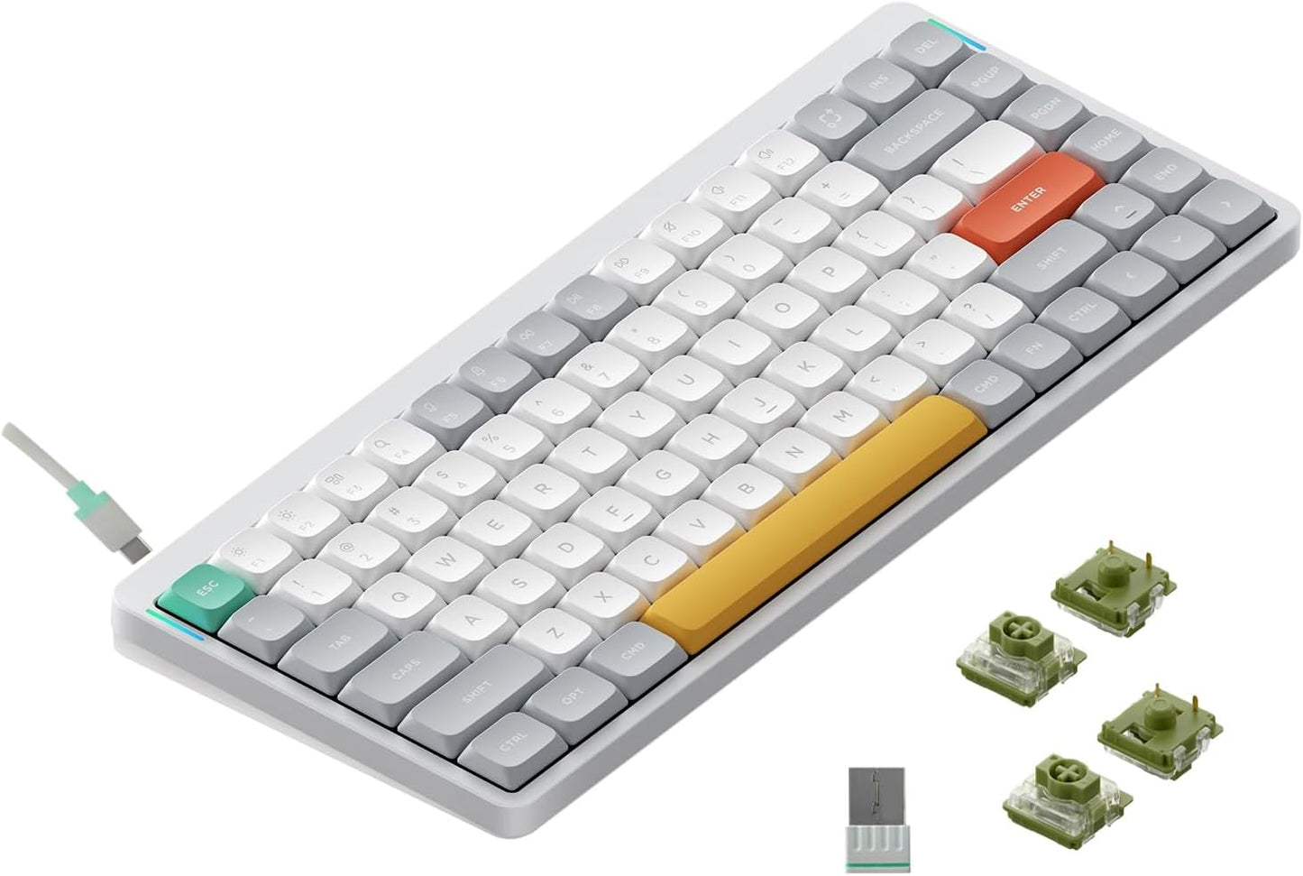 Nuphy - Air75 V2 Portable 75% Low Profile Keyboard,84 Keys RGB Backlight Wireless Mechanical Keyboard,Supports Bluetooth/2.4G/Usb-C,Compatible with Windows/Mac Os/Linux Systems-Black Gateron Moss Switch - Serious Techies