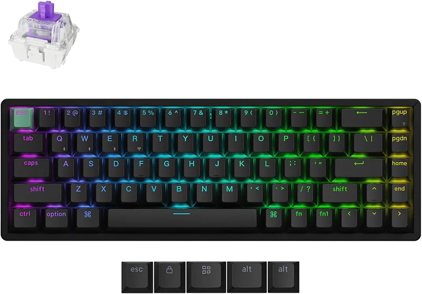 Keychron - K6 HE 65% Wireless Mechanical Keyboard, 2.4Ghz & Bluetooth, Gateron Double-Rail Magnetic Switch, Double-Shot PBT Keycaps, Aluminum & Wooden Frame, Compatible with Windows/Mac – Black - Serious Techies