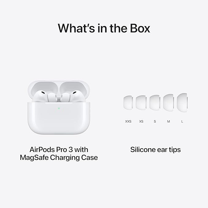 Apple - Airpods Pro 3 Wireless Earbuds, Active Noise Cancellation, Live Translation, Heart Rate Sensing, Hearing Aid Feature, Bluetooth Headphones, Spatial Audio, High-Fidelity Sound, USB-C Charging - Serious Techies - Serious Techies, LLC