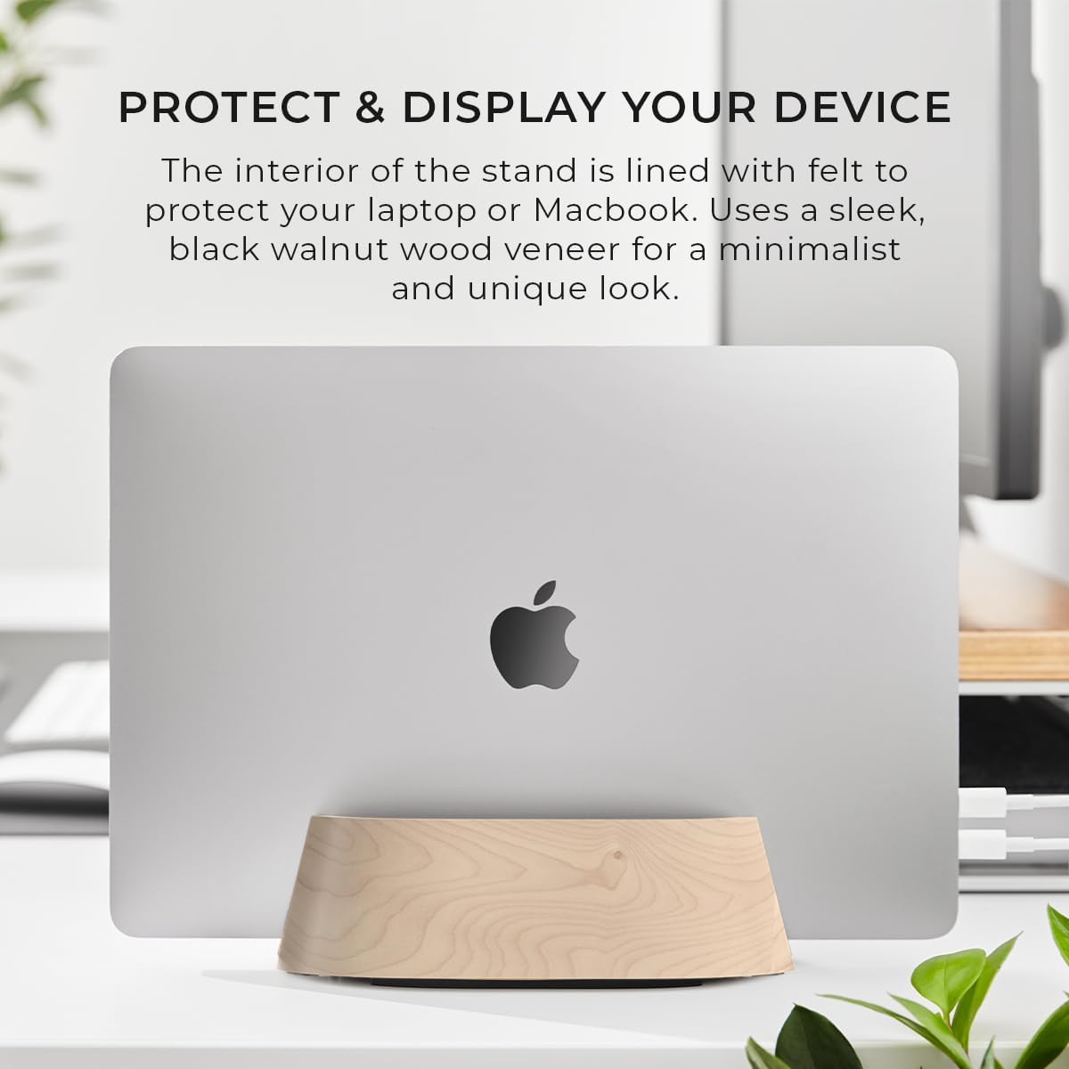 HumanCentric - Vertical Laptop Stand in Maple Wood, Upright Adjustable Holder and Dock, Laptop Vertical Stand Fits Macbook Pro and Other Laptops .5" to 1.5", Clamshell Compatible - Serious Techies