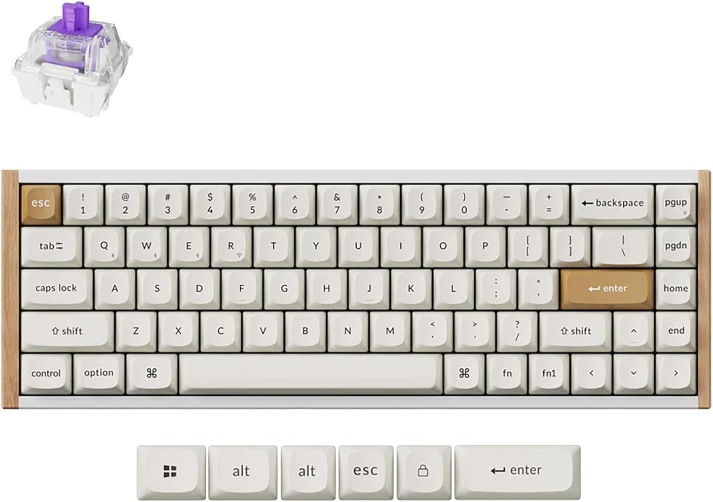 Keychron - K6 HE 65% Wireless Mechanical Keyboard, 2.4Ghz & Bluetooth, Gateron Double-Rail Magnetic Switch, Double-Shot PBT Keycaps, Aluminum & Wooden Frame, Compatible with Windows/Mac – Black - Serious Techies