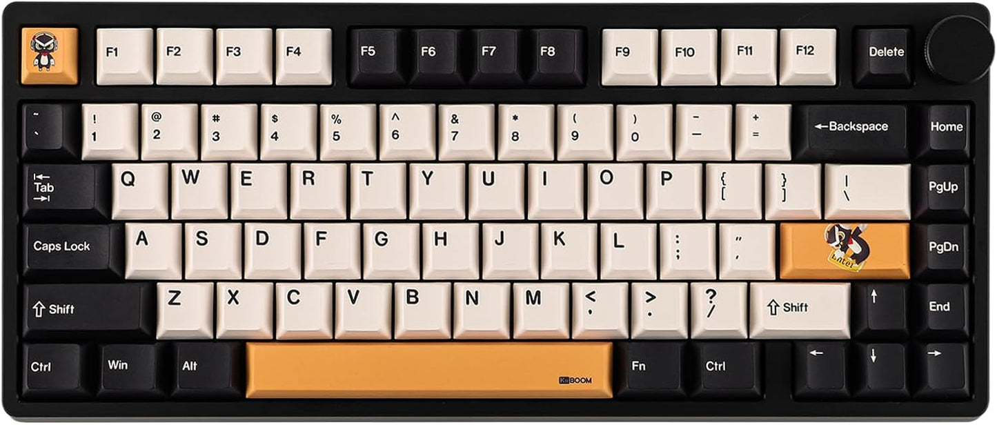 KiiBoom - Moonshadow V2 75% Wireless Aluminum Gaming Keyboard, QMK&VIA Programmable, Bt5.0/2.4Ghz/Usb-C, Hot-Swappable Creamy Mechanical Keyboard with FR4 Plate, Knob, 4000Mah Battery (Silver) - Serious Techies