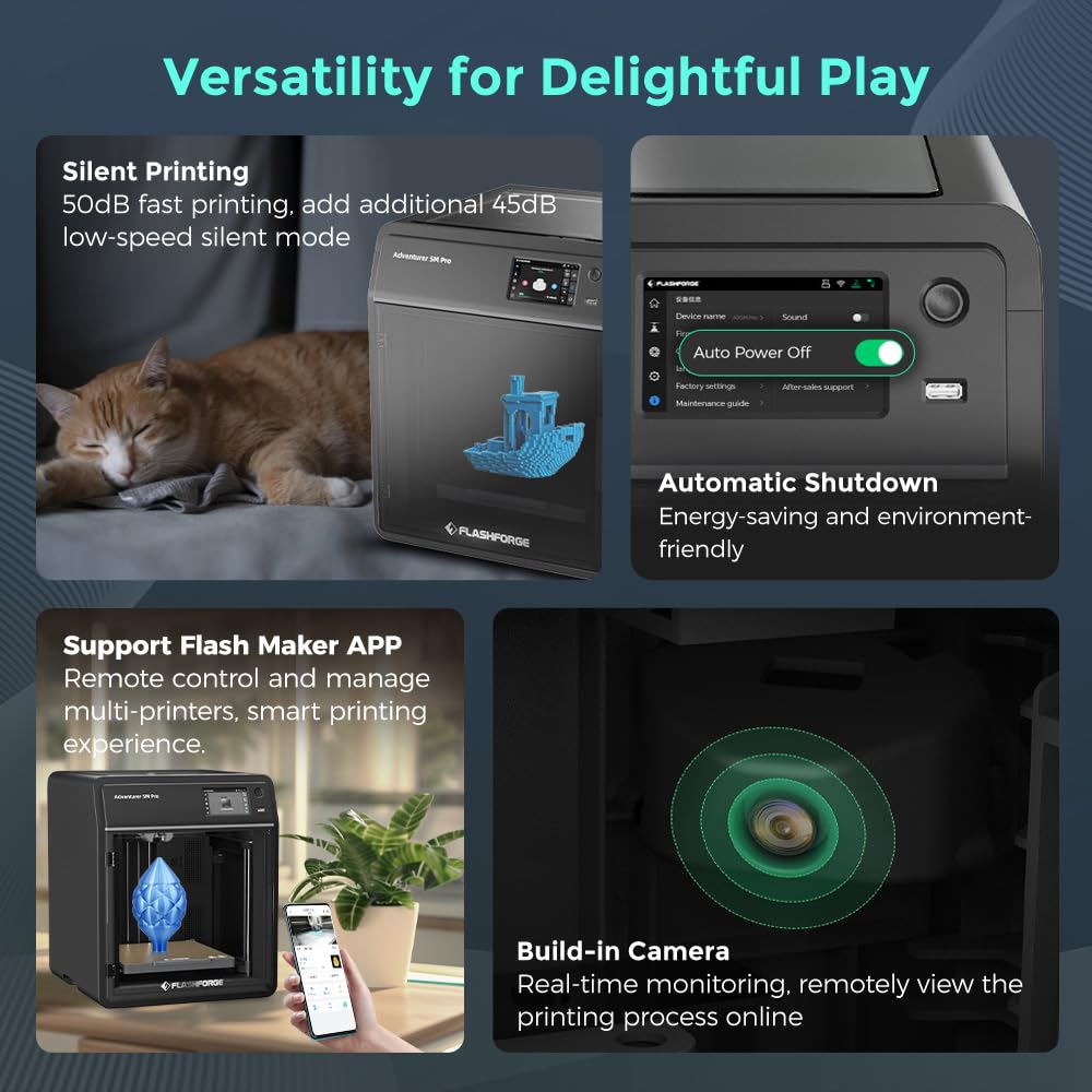 FLASHFORGE - AD5M Pro 3D Printer 600Mm/S High Speed & Precision, Full-Auto Calibration with 0.4&0.6Mm Nozzle Bundle, Corexy Structure & Auxiliary Chamber Cooling, ≤50 Db Quite Printing Camera Printers - Serious Techies