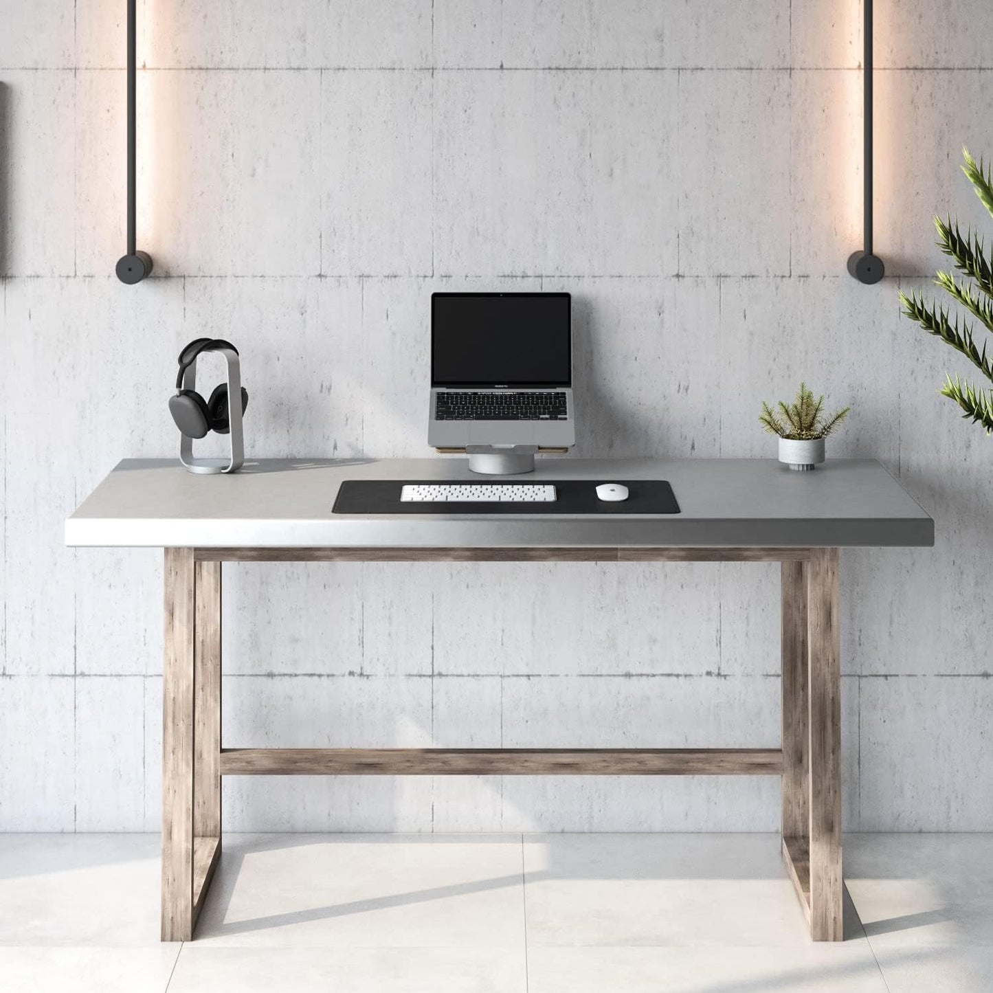 HumanCentric - Headphone Stand Headset Holder in Space Gray, Weighted Aluminum Headphone Holder, Desk Headphone Hanger Displays and Holds Headsets, Works with Most Headphone Brands and Sizes - Serious Techies