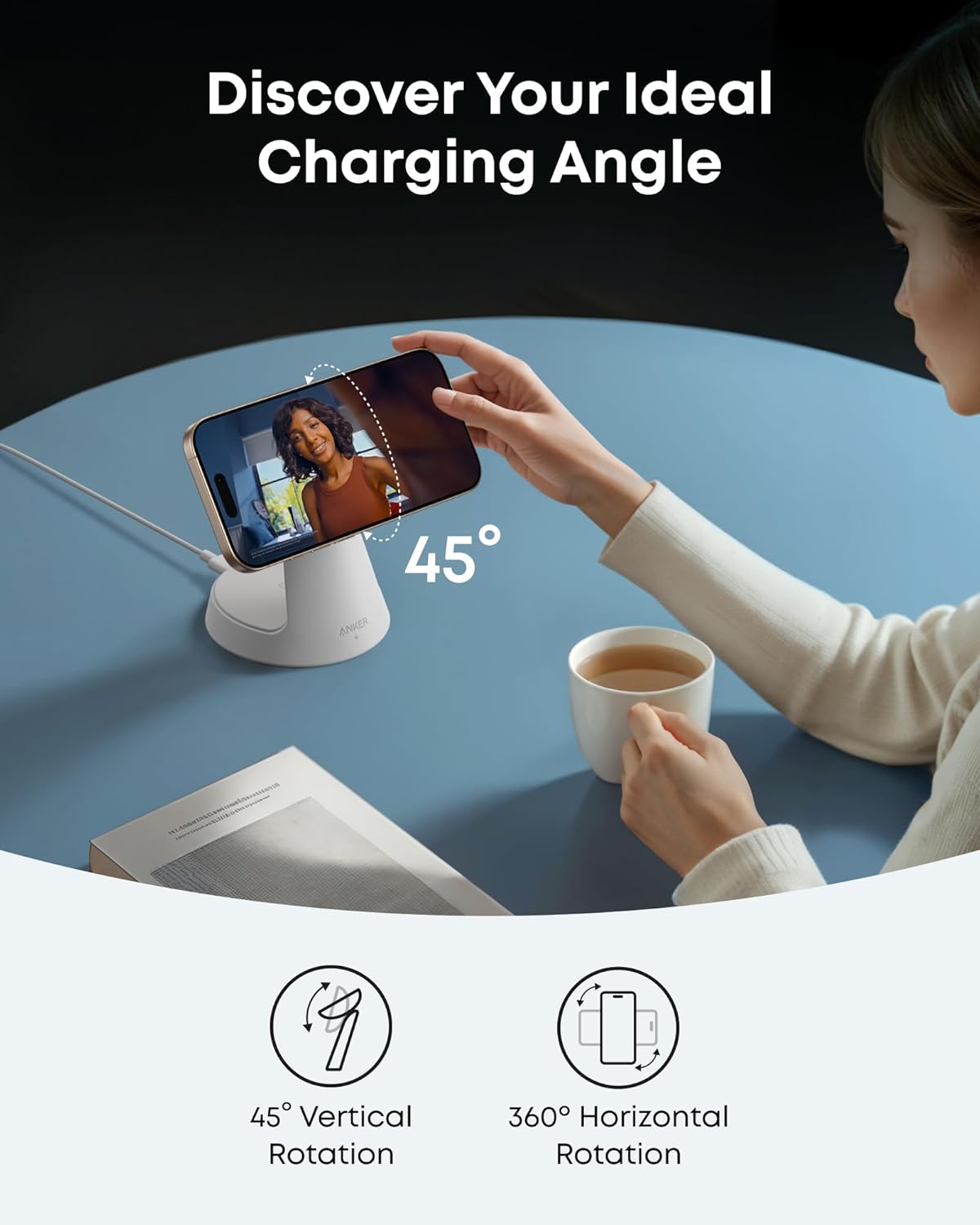 Anker - Magsafe Charger Compatible, Maggo 3-In-1 Charging Station, Nano Charging Stand, Qi2 Certified 15W Magnetic Wireless Charger Dock, for Iphone17/16/15/14, Apple Watch,Airpods (Adapter Included) - Serious Techies