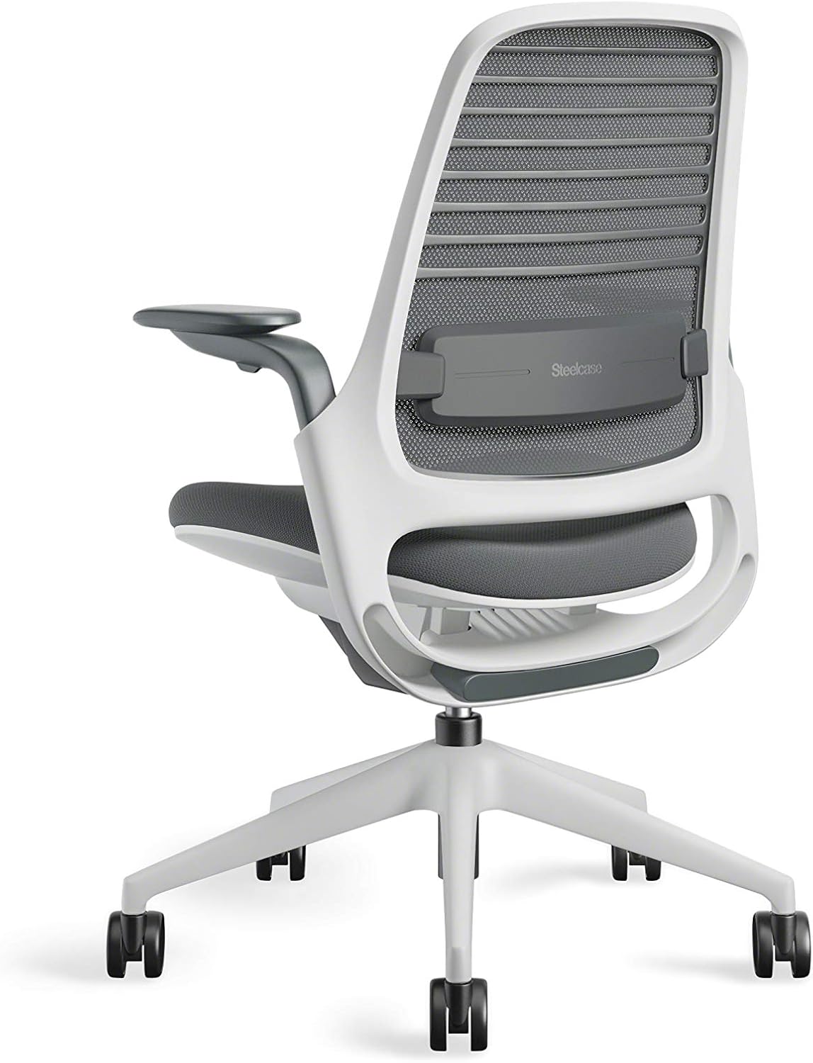 Steelcase - Series 1 Office Chair - Ergonomic Work Chair with Wheels for Carpet - Helps Support Productivity - Weight-Activated Controls, Back Supports & Arm Support - Easy Assembly - Graphite, Light - Serious Techies
