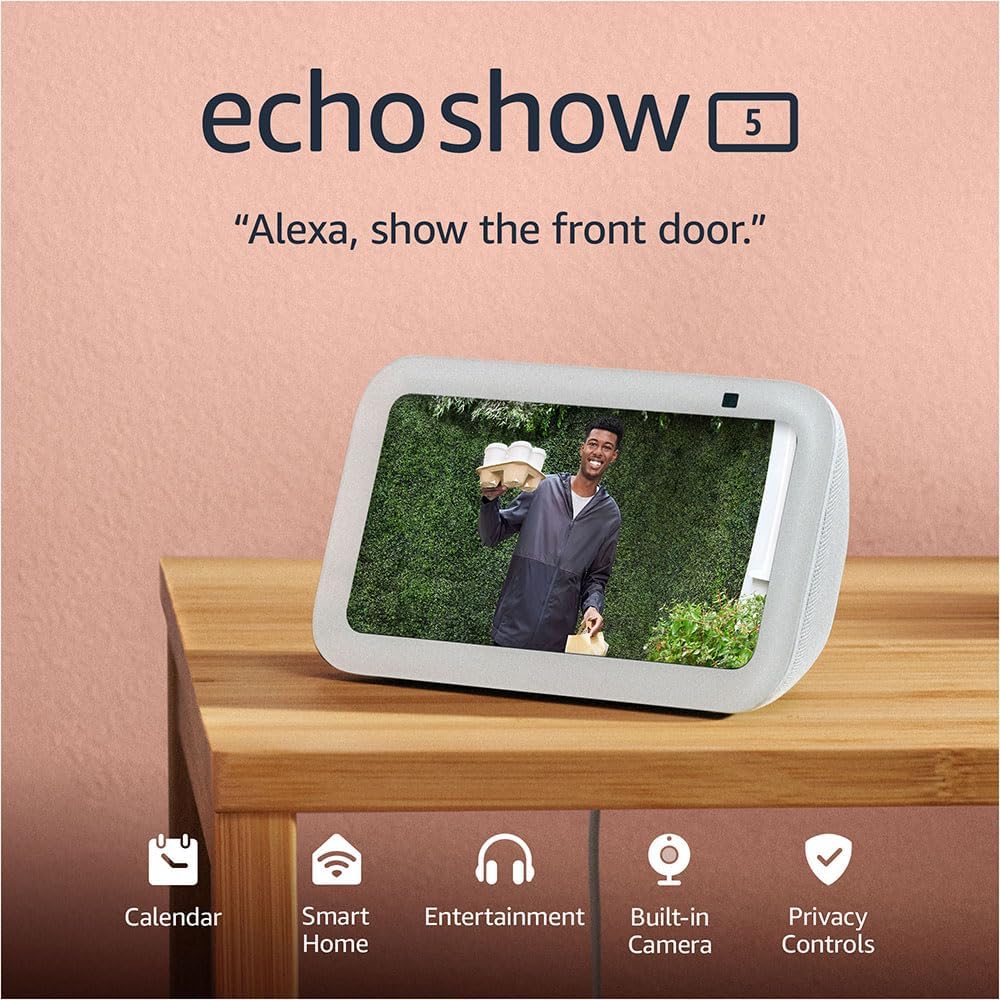 Amazon - Echo Show 5 (Newest Model), Smart Display with 2X the Bass and Clearer Sound, Charcoal - Serious Techies