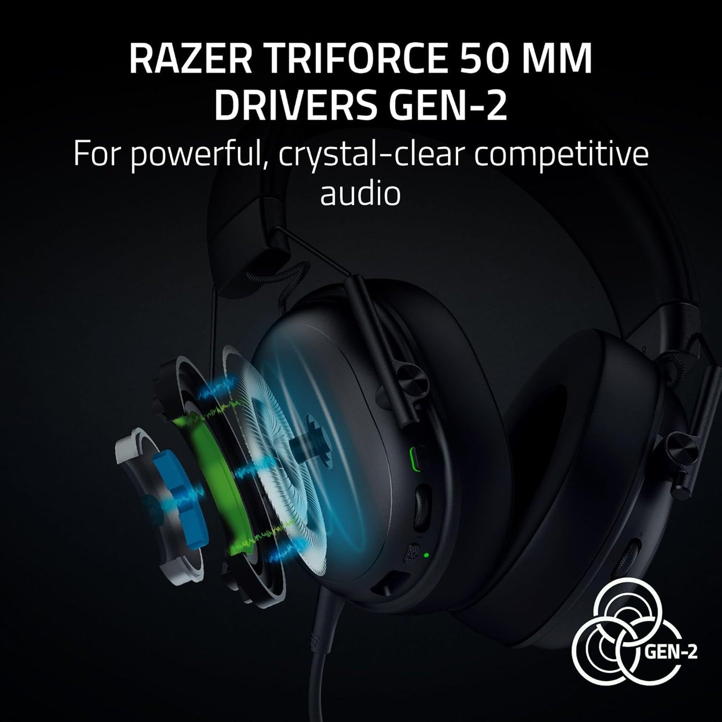 Razer - BlackShark V3 X Hyperspeed Wireless Gaming Headset for PC: 50Mm Drivers - Cardioid Mic - 2.4 Ghz, Bluetooth, USB - Works with Mac, PS5, Nintendo Switch, Smartphone - 70 Hr Battery - Black
