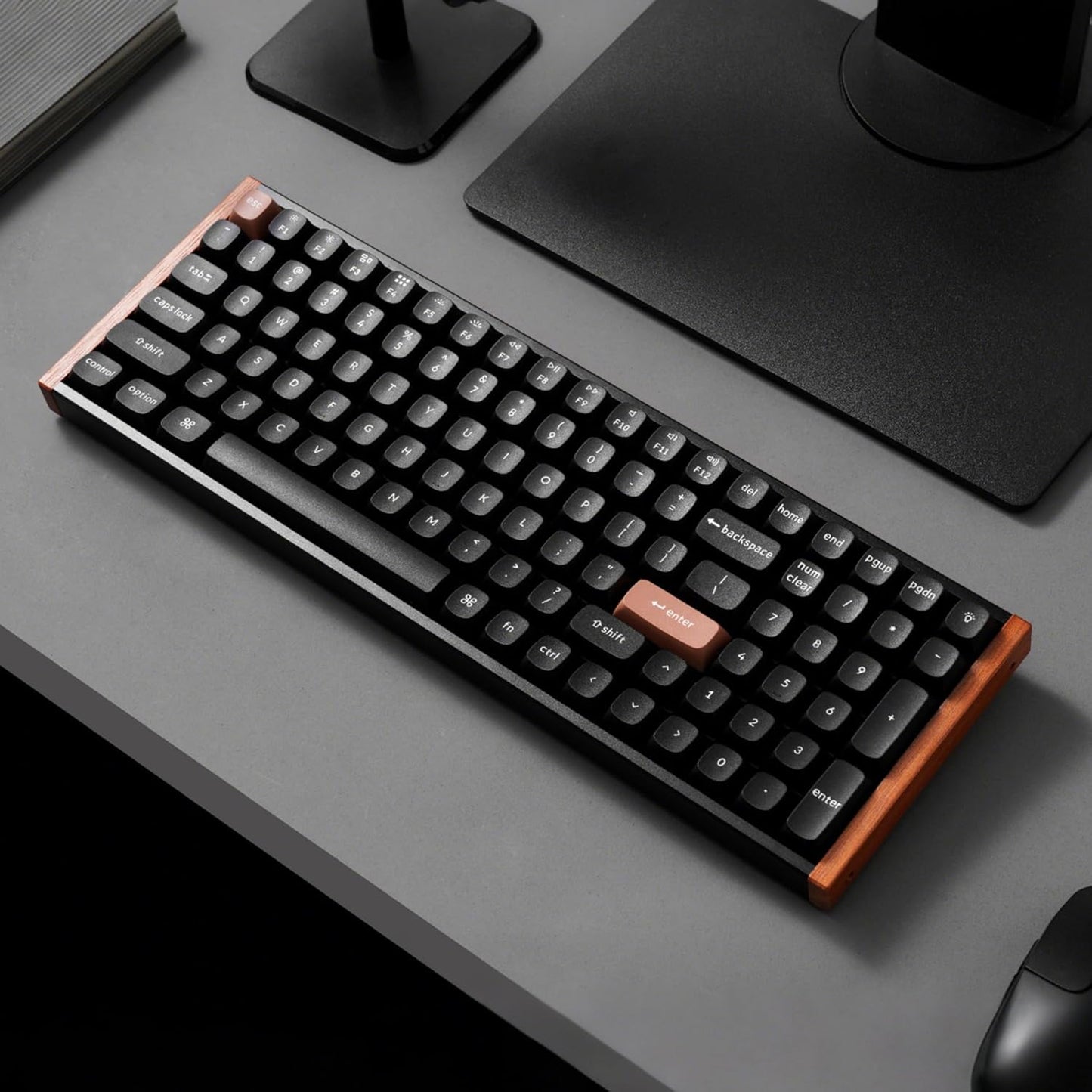 Keychron - K4 HE – 96% Compact Hall Effect Wireless Mechanical Keyboard with Number Pad, Magnetic Switch, Rapid Trigger, Custom RGB, QMK/VIA, 2.4Ghz/Bt5.2/Wired, for Mac/Windows/Linux, Wood Frame, Black - Serious Techies