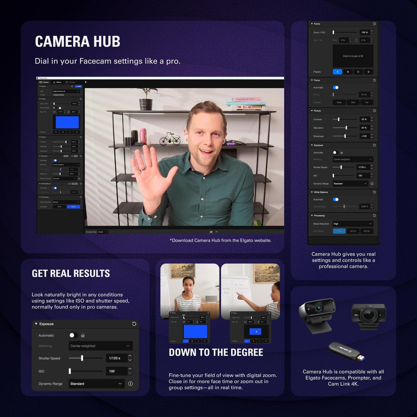 Elgato - Facecam 4K - 4K60 Studio Webcam, Dslr-Like Control, Cinematic Effects, 49Mm Lens Filters, HDR, Uncompressed Video, Optimized Focus Area | USB-C for PC & Mac - Serious Techies