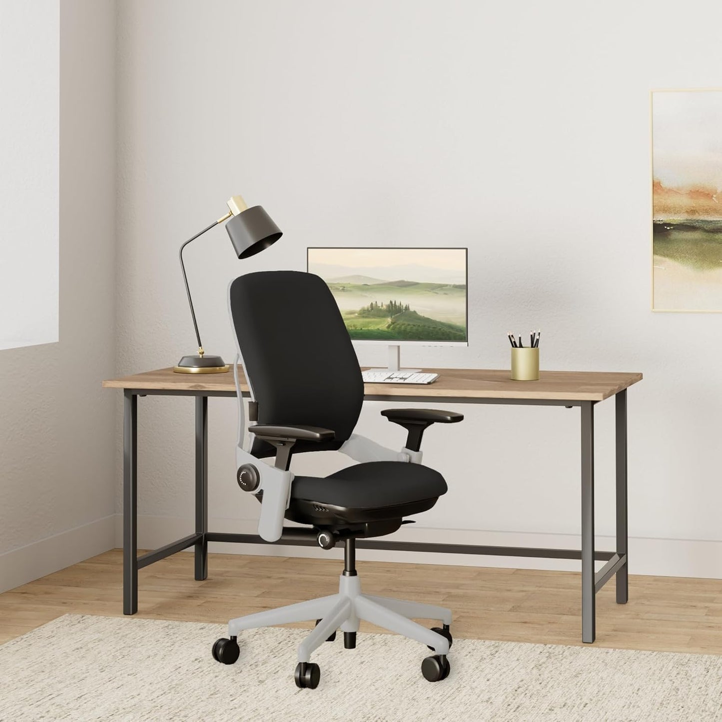Steelcase - Leap Chair with Platinum Base & Hard Floor Caster, Black - Serious Techies